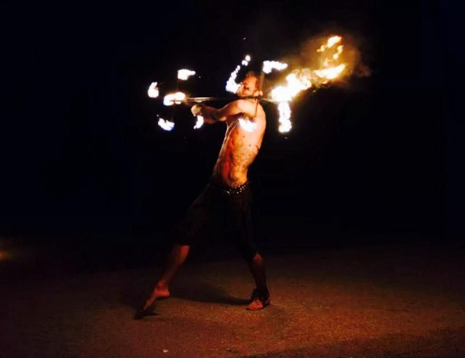 Fire show oil company event